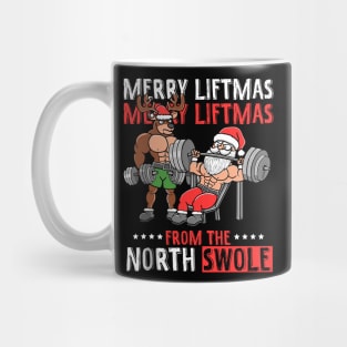 Merry Liftmas From North Swole Muscle Santa Weightlifting Mug